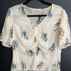 Women's Madewell 100% Silk Floral Top Size 6 / Med